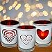 Heart and Love Candles - Set of 3 Silver Metallic Votive Candle Holders - 3 White Flameless Tealights Included-Love Hearts- Valentine's Day Decor- Valentine Gift