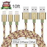 Eashion iPhone Charger, 3Pack 10FT Nylon Braided Lightning to USB Cable Compatible with iPhone 7/7Plus/SE/6s/6/6 Plus/6s Plus/5s/5c/5/iPad/iPod/Touch(Camo)