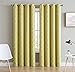 HLC.ME Lattice Print Thermal Insulated Room Darkening Blackout Grommet Window Curtains for Bedroom - Bright Yellow - 52 W x 84 L - Set of 2