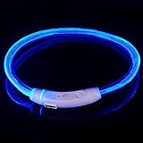 LED Dog Necklace Collar,USB Rechargeable Safety Waterproof Light up Adjustable Flashing Pet Neck Loop by fashion&cool