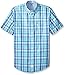IZOD Men's Big and Tall Short Sleeve Saltwater Plaid Shirt
