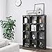 SONGMICS 12-Cube Storage Shelf, Bookcase, Closet Organizer, in Living Room, Kid’s Room, for Toys, Daily Necessities, 41.3 x 11.8 x 55.1 Inches, Includes Rubber Mallet, Black ULSN12BK
