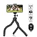 Phone Tripod, PacGo Portable and Flexible Cell Phone Tripod with Remote Shutter, Universal Clip and Gopro Adapter Compatible with iPhone, Android Phone, Camera, Sports Camera GoPro UPGRADE VERSION