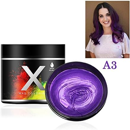 POPVCLY Unisex Instant Fashion Purple Hair Color Wax Cream Mud Temporary (#A3 Purple)
