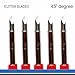SN company 45 Degree Tungsten Steel Lettering Blade Vinyl Cutter Blades for Roland Cutting Plotter, Red Cap Pack Of 5, Vinyl Blades, US Cutters, Cricut blades