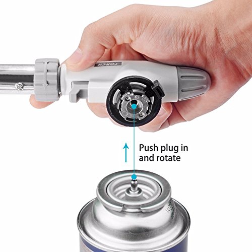 Heyue Metal Flame Gun Welding Gas Torch Lighter Heating Lgnition Butane Portable Camping Welding Gas Torch for crème brûlée DIY Soldering Outdoor BBQ (not include the tank)
