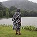 Anyoo Waterproof Military Rain Poncho Lightweight Reusable Hiking Rain Coat Jacket with Hood for Boys Men Women Adults
