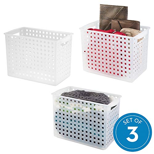 InterDesign Modulon X4 Storage Basket, Frost, Set of 3