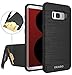 Galaxy S8 Case, OEAGO Samsung Galaxy S8 Case [Card Slot] [Brushed Texture] Heavy Duty Hybrid Dual Layer Wallet Case Cover Shell with Kickstand for Samsung Galaxy S8 - Black