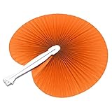 leyouyou520 1 Piece Paper Folding Hand Fan Chinese Party Bag Fillers Wedding Decoration Favor,Orange