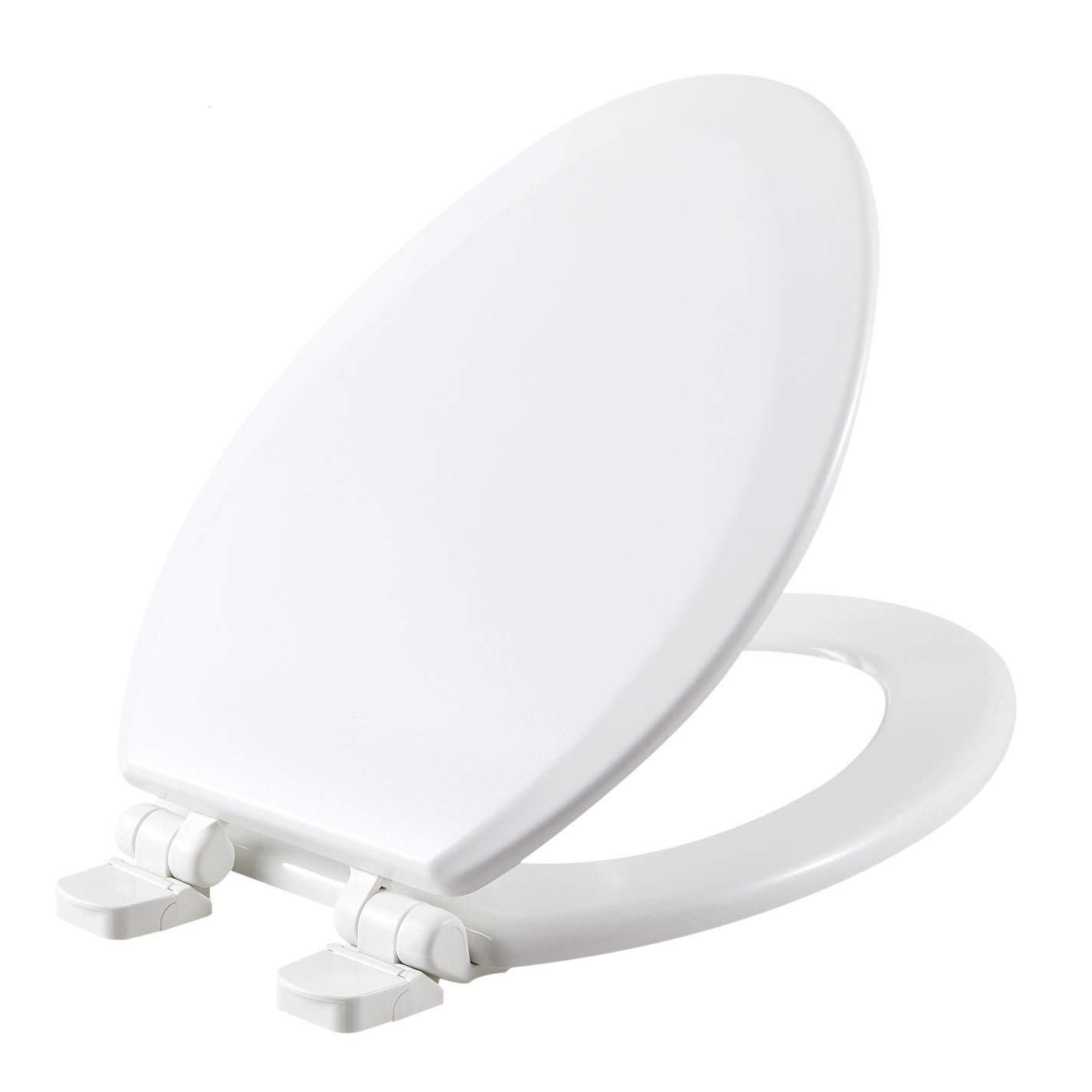 Angel Shield Toilet Seat with Cover Durable Enameled Wood with Quiet