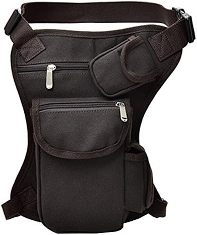 Canvas Waist Fanny Pack Drop Thigh Leg Bag for Men&Women Multi-Purpose Motorcycle Outdoor Sports Tactical Riding Hiking Camping(black-3)
