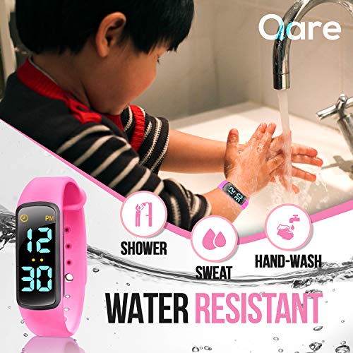 Premium Potty Training Watch - Only Watch with Multiple Alarms (16) to Fit Your Schedule & Hassle Free Smart Timer - Water Resistant - Both Vibration & Music - Kids Lock - Touchscreen- Easy Use (Pink)