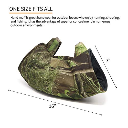 Jolitac Hunting Fleece Hand Muff Men's Camo Insulated Warmer Outdoor Camping Camouflage Thinsulate Insulation
