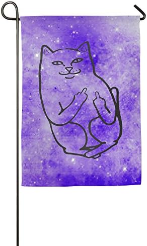 Printed Middle Finger Cat Funny Garden Decorative Flags