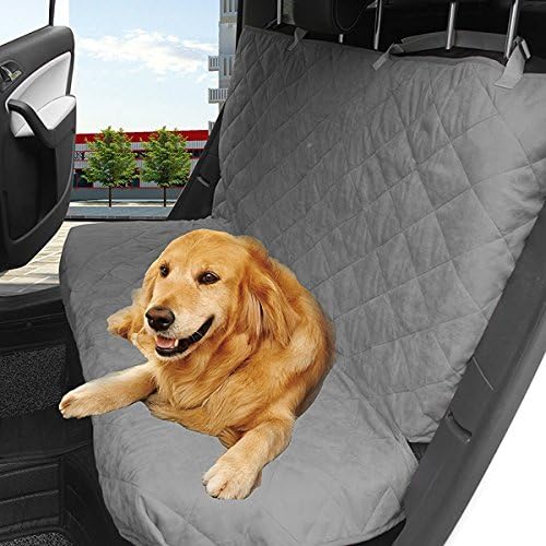 Pet Seat Cover for Cars - Easy to Clean Quilted Waterproof Material, Velcro Seat Belt Openings, Non Slip Silicone Backing and Seat Anchors. Universal Protector for Cars, Trucks and SUVs.