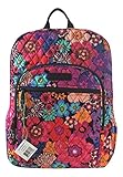 Vera Bradley Campus Backpack with Solid Color Interior (Updated Version) (Floral Fiesta with Black Interior)