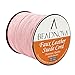 BEADNOVA 3mm Faux Suede Cord Flat Leather Cord 100 Yards Roll Spool for Necklace Bracelet Jewelry Making, Baby Pink