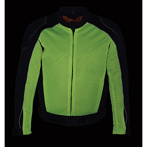 Milaukee Performance-Men's High Visibility Mesh Racer Jacket w/ Removable Rain Jacket Liner-BLK/NEON GREEN-MD