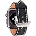Apple Watch Band, 42mm Cowhide Genuine Leather iwatch Strap Replacement Band with Stainless Metal Clasp for Apple Watch Series 3 Series 2 Series 1 Sport and Edition Black