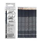 Artist Pencil Collection Best Quality 14pcs/Set 12B 10B 8B 7B 6B 5B 4B 3B 2B B HB 2H 4H 6H Graphite Sketching Pencils Professional Sketch Pencils Set For Drawing