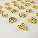 LOKMAN A-Z 8mm Letter Slide Charm, Nickel Free Alloy Rhinestone Beads 8mm, Perfect for DIY Project (26 Pcs, Style 1- Gold)