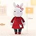 Me Too Tiramitu Stuffed Bunny Dolls Plush Rabbit Keychain Toys Easter Gifts Decorations 9'' (Red+Blue)