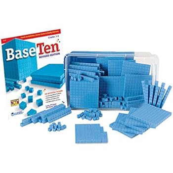 hand2mind Blue Plastic Base Ten Blocks, The Starter Kit for Elementary Math Manipulatives, (Ages 8-11), Master the fundamentals of Place Value & Regrouping (Set of 161)