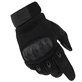 Valpeak Mens Military Tactical Gloves Hard Knuckle Gloves for Motorcycle Shooting Airsoft Riding Working Women (Black, L)