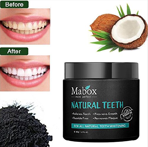 Mabox Charcoal Teeth Whitening Powder,Natural Teeth Whitening Activated Charcoal Powder Eliminated Stains and Freshens Breath
