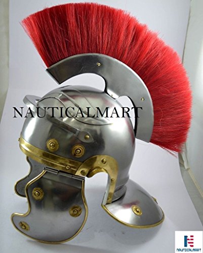 Roman Centurion Helmet Armor Helmet with Red Plume LARP Reproduction Reenactment - Image 3
