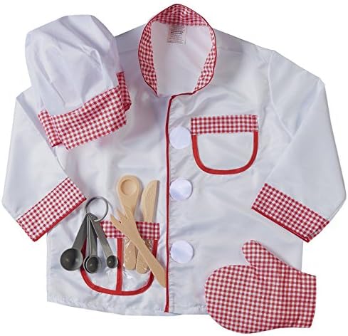 Halloween Chef Role Play Costume Set Chef's Jacket Hat Oven for Kids