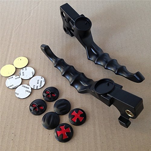XKH Group Motorcycle Parts Brake Clutch Hand Lever For Sportster 1200 883 883R Forty Eight Seventy Two Black Levers with Black Zumbie Cross Groove Covers by XKH