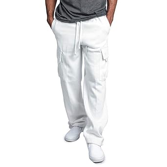 Epigeon Mode Loose Fit Reine Farbe Hosen für Männer Spleißen Overall Multi-Tasche Sport Arbeit Lässig Kordelzug Hosen