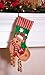 Clever Creations Plush Reindeer Christmas Stocking Hanging Pom-Pom Legs | Red and Green Felted Material with Knitted Cuff | Festive Holiday Décor | Traditional Winter Theme | Measures 16” Tall