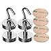 Strong 40LB Magnetic Hooks - Powerful Heavy Duty Neodymium Magnet - 4 Hook Set - Great For Your Refrigerator And Other Magnetic Surfaces - Super Strong And Will Not Scratch by Simply Hooked