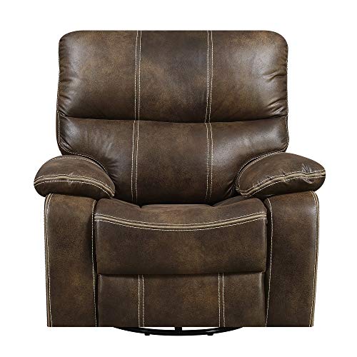 Bassfield Swivel Reclining Glider in Brown with Swivel, Glide, And Recline Motion, by Artum Hill
