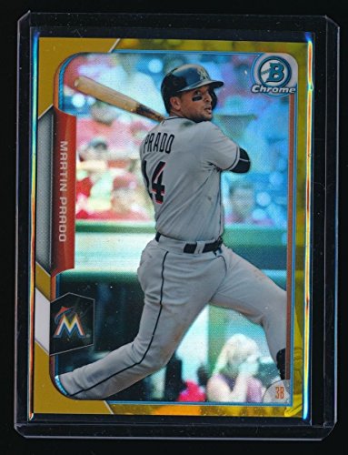 MARTIN PRADO 2015 BOWMAN CHROME GOLD REFRACTOR 03/50 MIAMI MARLINS