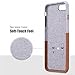 Lopie [Sea Island Cotton Series] iPhone 7 Plus/iPhone 8 Plus Case with Card Holder, Fabric Slim Back Cover with Leather Card Slot Design, Light Brown