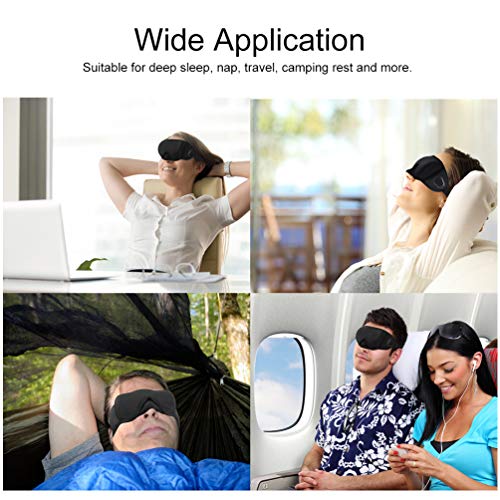 PRETTY SEE Sleep Mask 3D Blindfold Eye Mask for Women and Men Sleeping mask with Noise-Proof Earplugs and Storage Bag, Suitable for Travel, Nap and Deep Sleep, Black - Thumbnail 5