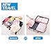 Pernulo Pack of 6 Packing Cubes-Compression Travel Luggage Organizer-Travel Clothe Storage Bag-Travel Mesh Pouch -Laundry Bag-Travel Packing Organizer-Clothing Sorting Package- Travel Shoe Bag (Gray)