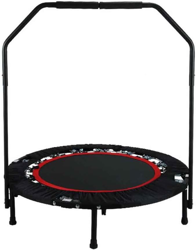 Mauccau Mini Rebounder Trampoline, Foldable Trampoline with Adjustable Handle for Two Kids, Parent-Child Twins Trampolines for Indoor/Garden/Workout