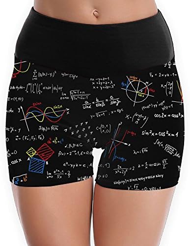 HIFHbvc Mathematics Women's Fashion Polyester Yoga Shorts Gym Running Elastic Running Shorts