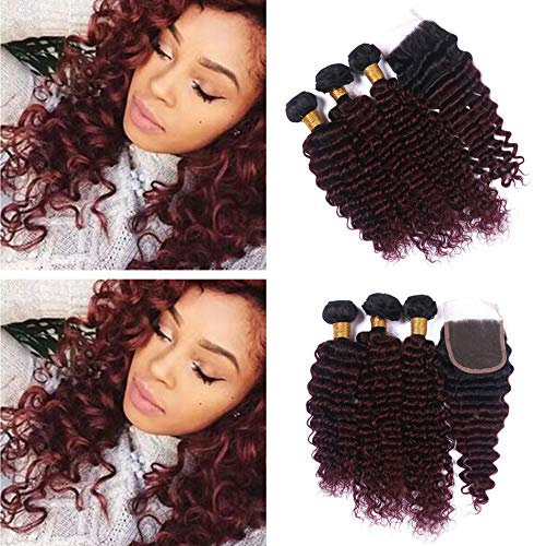 Amazon Com Zara Hair Dark Roots Burgundy Red Ombre Human Hair