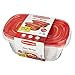 Rubbermaid TakeAlongs Deep Rectangular Food Storage Containers, 8 Cup, Tint Chili, 2 Count
