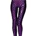 jntworld Women Sexy Mermaid Fish Scale Hologram Soft Shine Leggings, XXL, Purple