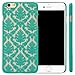 iPhone 6 Plus Case, Top Selling (TM) [Damask] Design Pattern Rubber Coating Ultra Slim Fit Hard Hybrid Case Cover for iPhone + Bonus Top Selling Logo Stylus (iPhone 6 Plus [5.5inch], Teal)
