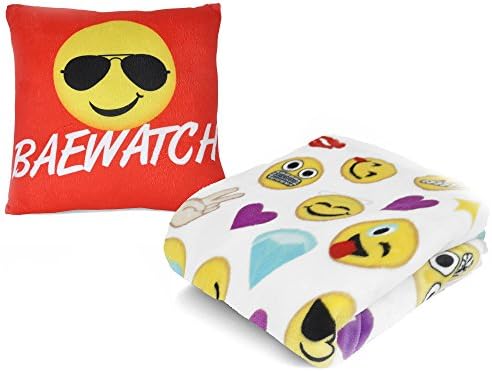 Emoji Pal Plush Throw Blanket and Pillow Set - Baewatch