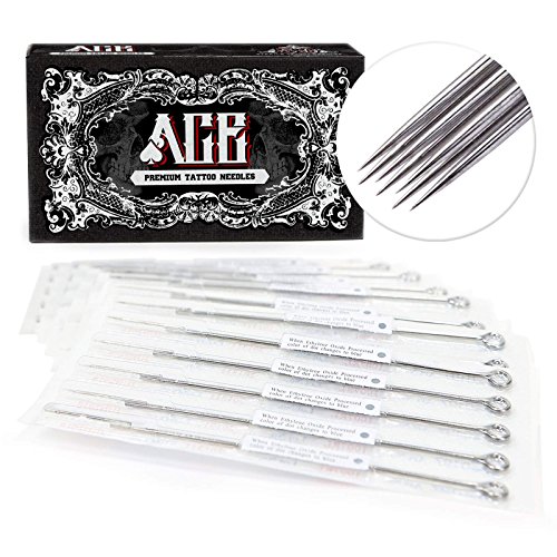 ACE Needles 50 pcs. Round Curved Magnum Sterile Tattoo Needles - 7RM (7 Round Mag)