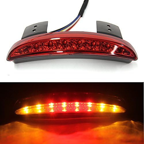Motorcycle LED Brake Tail Stop Running Light with Turn Signal Lamp for Harley Davidson (Red Lens)